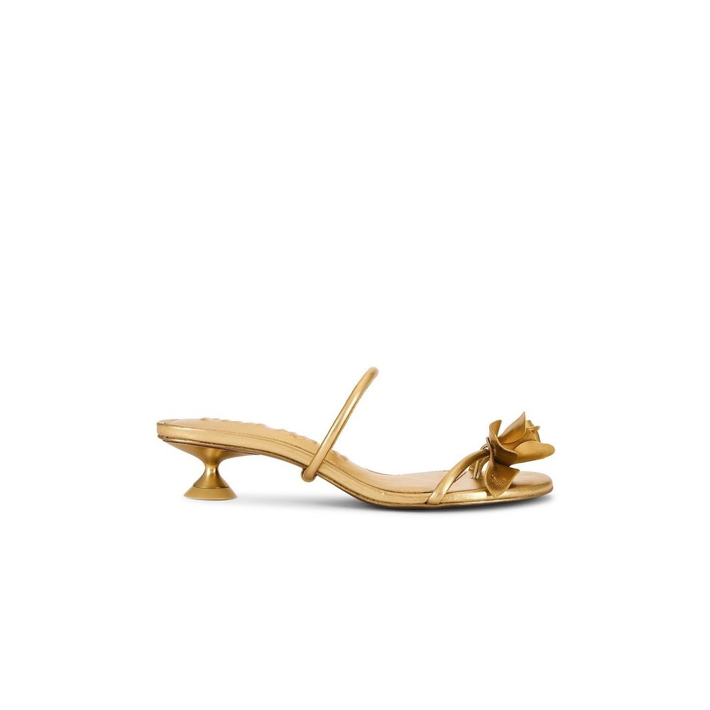 Cult Gaia Cosette Sandal in Brass gold metallic kitten heel slip on open toe - Picture 11 of 12
